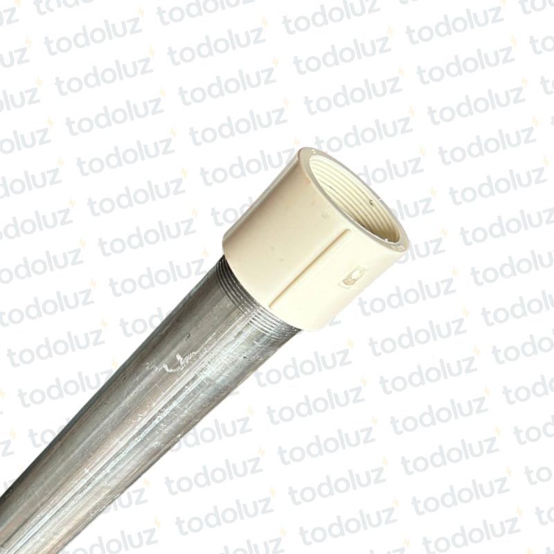 Caño Galvanizado p/ Bajada 2"x5.80m (1.8mm) c/ Union Sencilla PVC enroscada