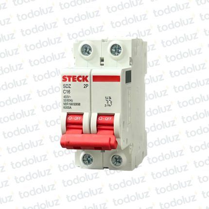 Interruptor Termomagnetico Sist. Din 2P 16A 6ka C Steck