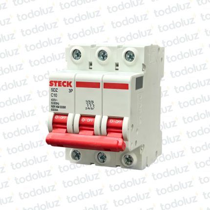 Interruptor Termomagnetico Sist. Din 3P 10A 6ka C Steck