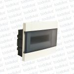 Tablero Embutir Plastico Din 12 Modulos c/ Tapa Fume Eletromar