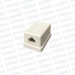 Conector Hembra RJ45 Cat.6 c/ Caja Exterior Blanco