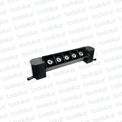 Spot Lineal Puntual Negro p/ Riel 10W 204mm 700lm Luz Calida 3000°k 220Vac