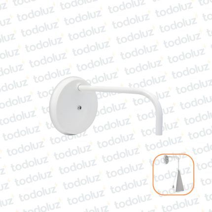 Base Blanca Circular con Bracito Pasante p/ Aplique 1 luz