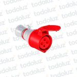 Ficha Hembra Industrial 6H 3x32A+T (4 Pin) IP44 380-415V Rojo Eletromar