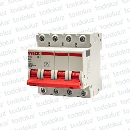 Interruptor Termomagnetico Sist. Din 4P 63A 6ka C Steck
