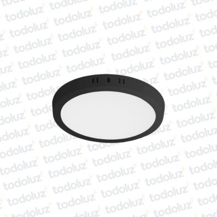 Panel Led Redondo p/Adosar Borde Negro 18w 3000°k Taschibra