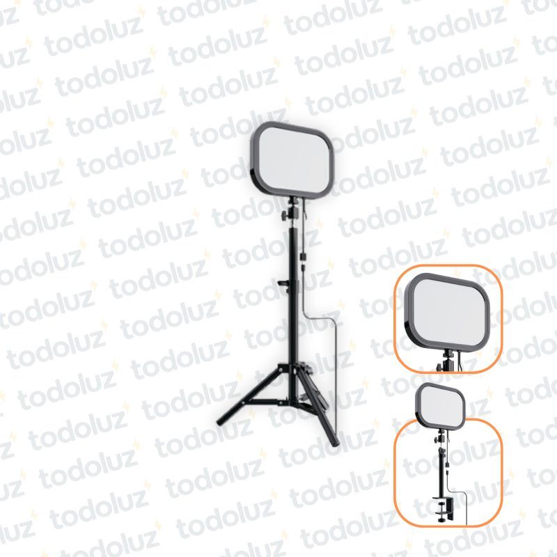 Luminaria Led 10W 600lm con Control Luz Ajustable Fria/Neutra/Calida y Soporte Tripode/Mesa 5Vdc