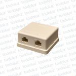 Conector Doble Hembra RJ45 Cat.6 c/ Caja Exterior Blanco