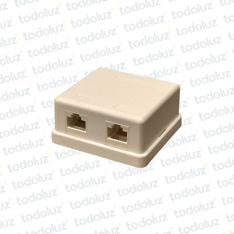 Conector Doble Hembra RJ45 Cat.6 c/ Caja Exterior Blanco