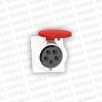 Toma Industrial Embutir 6H 3x32A+T+N (5 Pin) IP44 380-415V Rojo Schneider