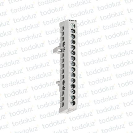 Bornera de Distribucion 1P x 15 Bornes c/ Soporte Din Gris