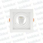 Spot Embutir Modular Cuadrado y Recuadro Blanco Movil Par30 1*E27
