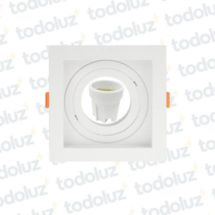 Spot Embutir Modular Cuadrado y Recuadro Blanco Movil Par30 1*E27