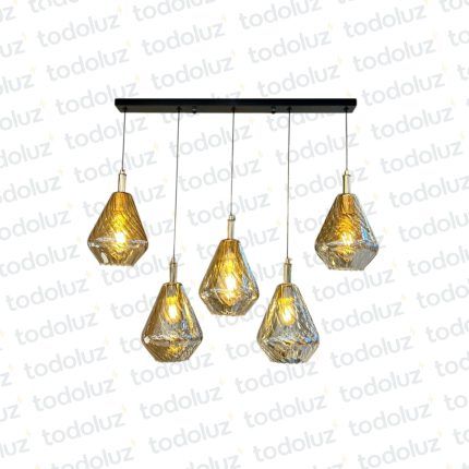 Colgante B. Rectangular Vd. Caramelo T. Rombo 5*E27 (54.1120)