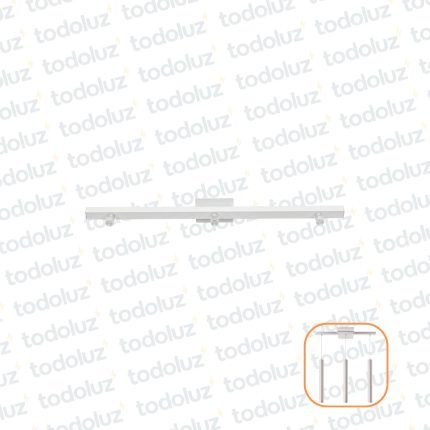 Base Blanca Lineal Rectangular con PG p/ Colgante 3 Luces