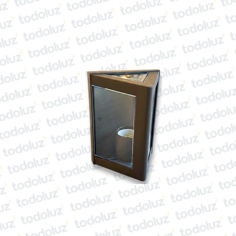 Aplique Ext. Triangular Marron 3C Transp 1*E27 (57.483)