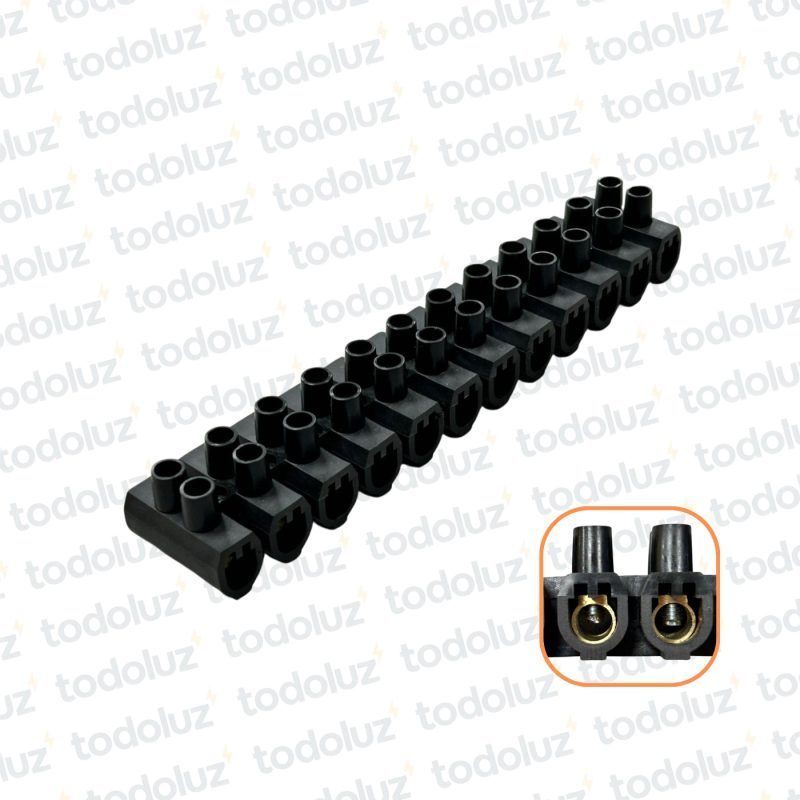 Tira Bornera 80A 30mm² Negro (x.tira/12bornes)