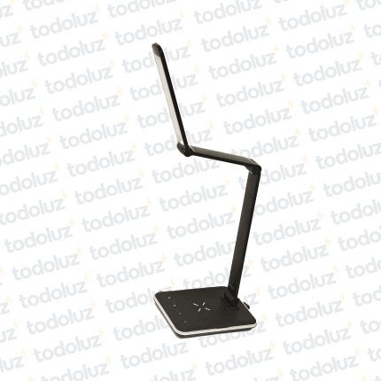 Luminaria de Mesa Articulable Negro Touch 18W Triple Tono c/ 3Intensidades de Iluminacion + Base c/Carga Qi (56.204)
