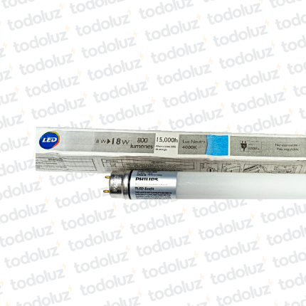 Tubo Led 600mm 8W G13 Luz Neutra 4000°k 220Vac (Conexion Una Punta) Philips