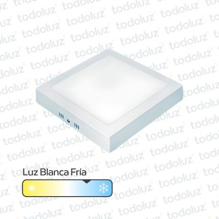 Panel Led Cuadrado p/ Adosar 12W Luz Fria 6500°k Taschibra