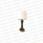 Luminaria de Mesa Rombo Nogal Pantalla Circular Beige 1*E27 (56.215)