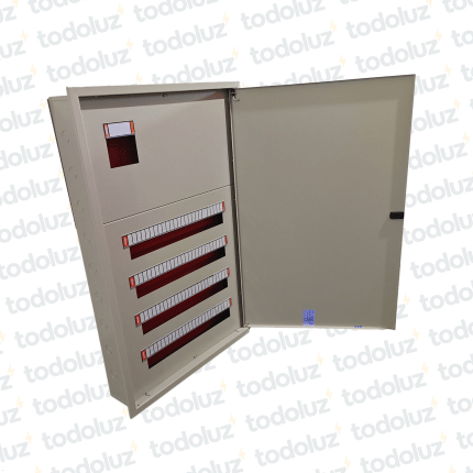 Tablero Embutir Metal Din 100 Modulos c/ Distribucion RST+N+T 250A Beige Cominsa