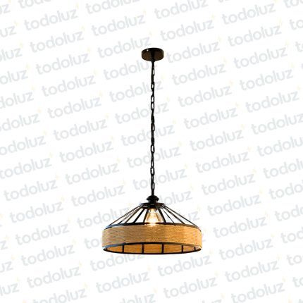 Colgante Estilo Industrial Negro ø40cm Borde Inferior Yute 1*E27 (54.1058)