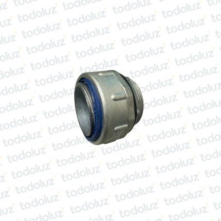 Conector Box Metal 2´ Macho c/ Rosca y Tuerca p/ Caño Corrugado