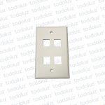 Placa Keystone (Face Plate) 4 Puertos Embutir 4x2 Blanco