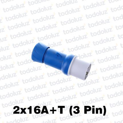 Ficha Macho Industrial 6H 2x16A+T (3 Pin) IP44 200-250V Azul Schneider