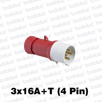 Ficha Macho Industrial 6H 3x16A+T (4 Pin) IP44 380-415V Rojo Schneider
