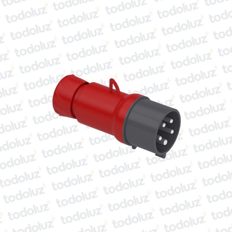 Ficha Macho Industrial 6H 3x32A+T+N (5 Pin) IP44 380-415V Rojo Schneider