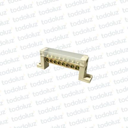 Bornera de Distribucion 1P x 8 Bornes c/ Tapa/Soporte a Tornillo