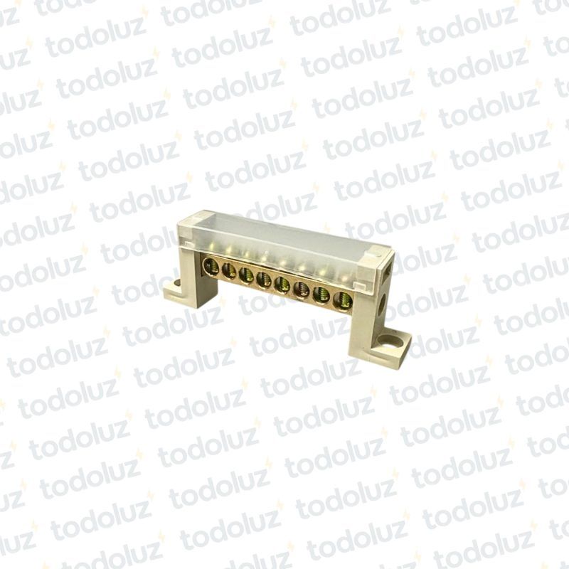Bornera de Distribucion 1P x 8 Bornes c/ Tapa/Soporte a Tornillo