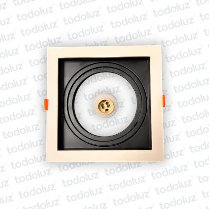 Spot Embutir Modular Cuadrado Blanco Recuadro Negro Movil AR111 1*GU10