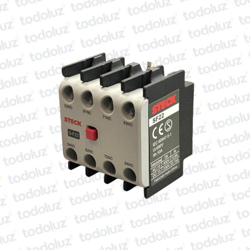 Contacto Auxiliar Frontal 2NO+2NC p/ Contactor Steck