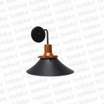 Aplique T. Plato Negro C/ Det. Sup. Cobre Brazo Curvo Negro 1*E27 (50.563)