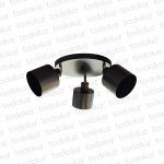 Plafon B. Circular Negro Triple Cabezal Movil 3*E27 (51.161)