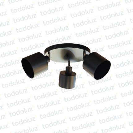 Plafon B. Circular Negro Triple Cabezal Movil 3*E27 (51.161)
