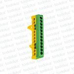 Bornera de Distribucion 1P x 12 Bornes c/ Soporte Din Verde/Amarillo