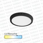 Panel Led Redondo p/ Adosar Borde Negro 18W Luz Fria 6500°k Taschibra