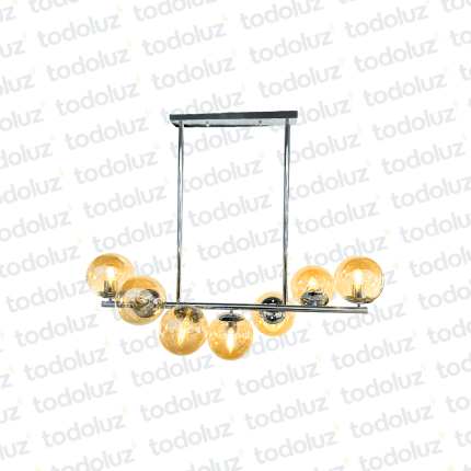 Colgante Barra Horizontal Cromado Esferas Vd. Caramelo 7*E27 (54.978)