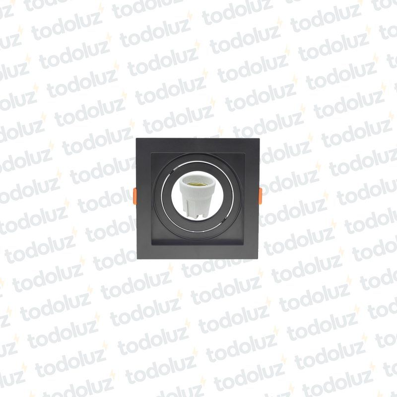 Spot Embutir Modular Cuadrado y Recuadro Negro Movil Par30 1*E27