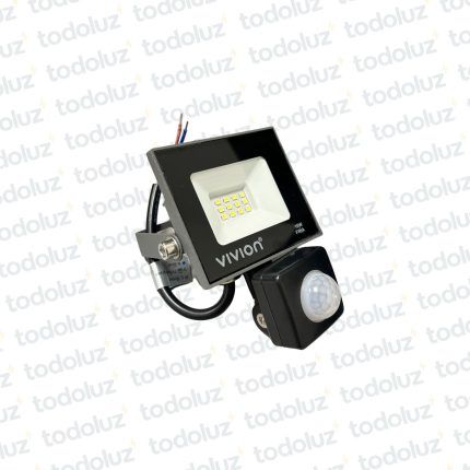 Proyector Multiled 10W Luz Fria 6500°k c/Sensor de Movimiento 220Vac Vivion