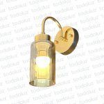 Aplique Brazo Curvo Dorado Tulipa Cilindro Vd. Caramelo 1*E27 (50.561)