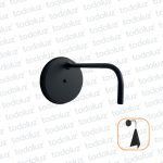 Base Negra Circular con Bracito Pasante p/ Aplique 1 luz