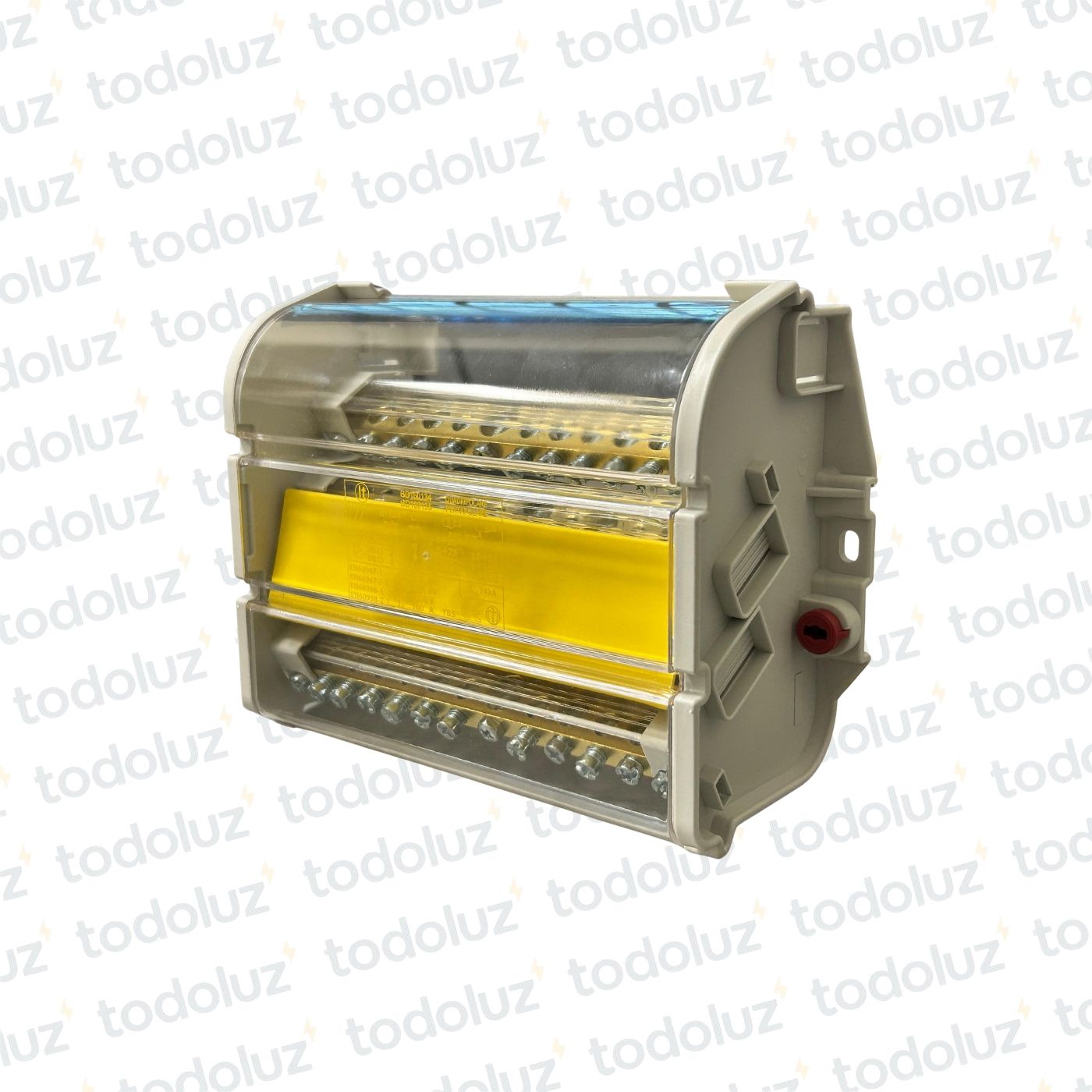 eaff19bb-13c5-493d-8f37-989503fe8a33-12741.jpg Bloque de Distribucion 4P 160A 13 Bornes c/Acrilico Sist. Din/Adosar