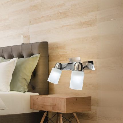 Aplique Movil B. Rectangular Cromado Tulp. Vd. Cilindro Satinado 2*E27 (50.513)