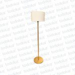 Luminaria de Pie 145cm Dorado Pantalla Circular Lino (56.131)