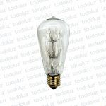 Lamp. Led Filamento Estrella ST64 Transparente 3W 2200°k E27 220V